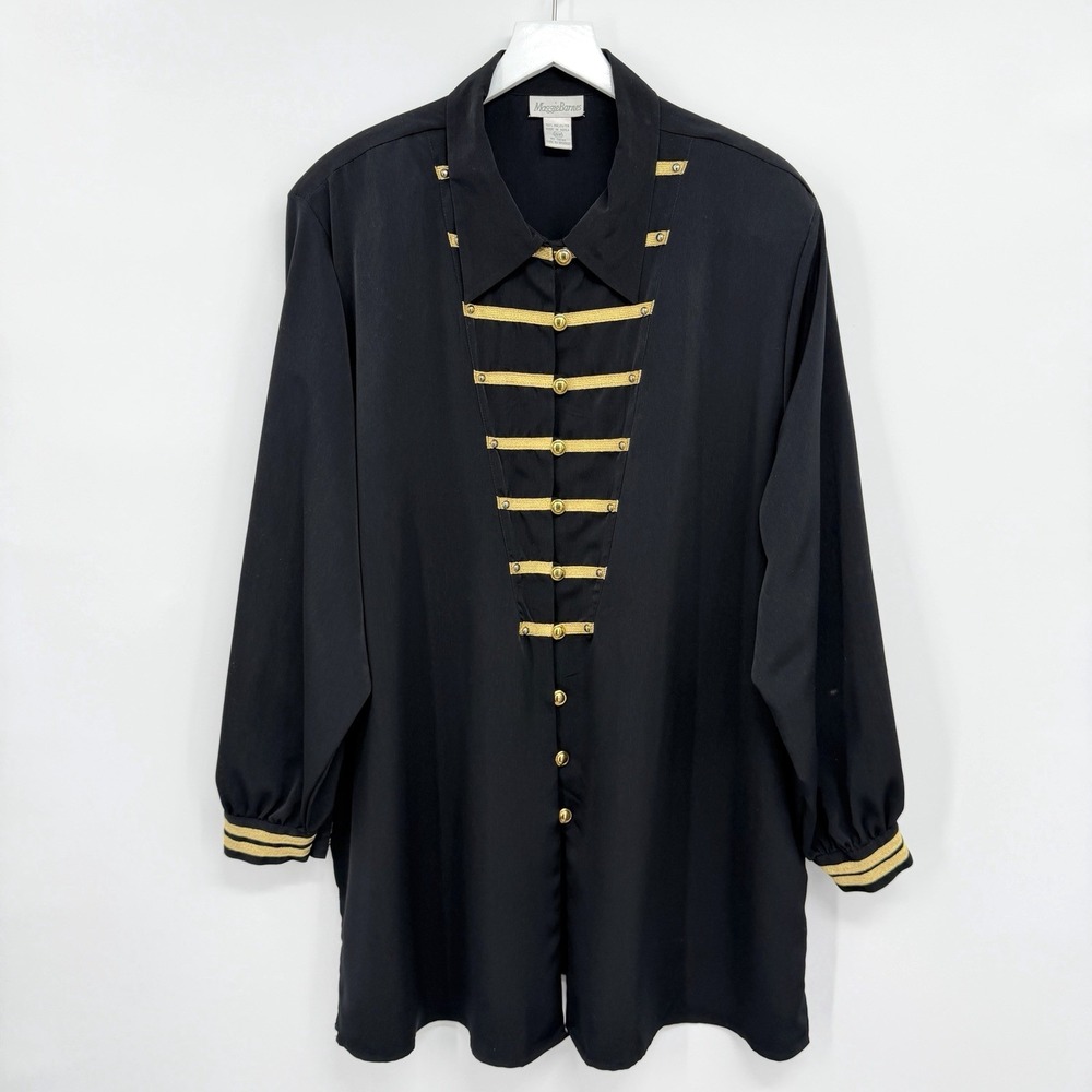 Vintage Military Tunic Top Shirt Plus Size 26W Regimental Bandleader Glam Rock